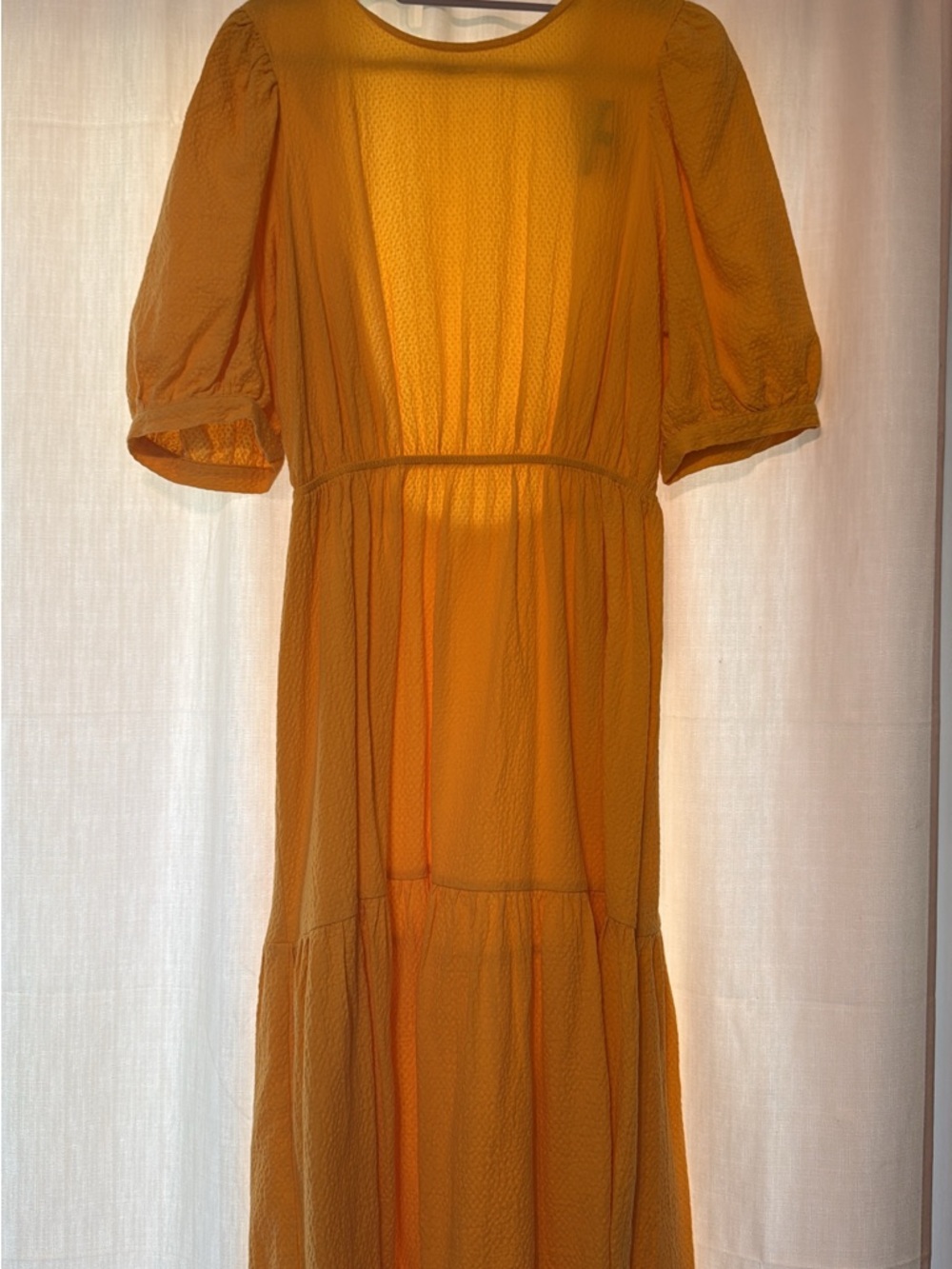 Blu Pepper Mustard Yellow Backless Midi Dress